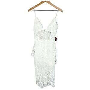 Celebrity Fashion by Hera Collection white lace party dress size M NWT